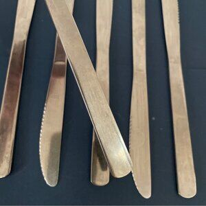 Ikea Dana Pattern Flatware Serrated Edge Dinner Knives Set of 6 Stainless Steel